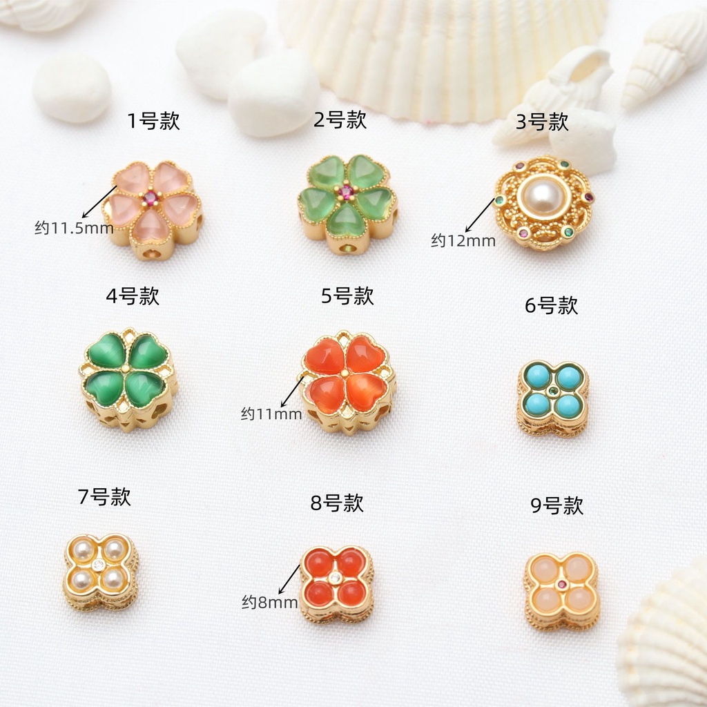 Bộ 5 Hạt Xâu Chuỗi Vàng Dùng Làm Trang Sức diy