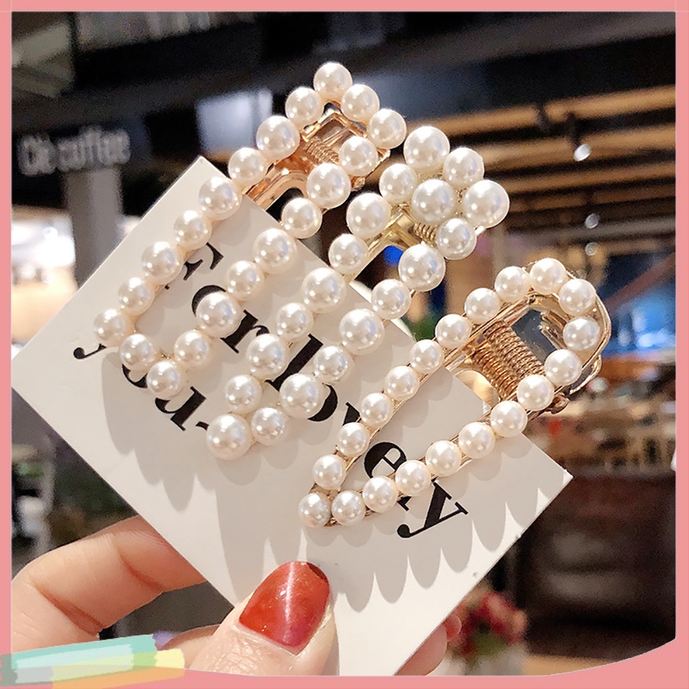 Kẹp tóc đính ngọc trai giả thanh lịch cho nữ