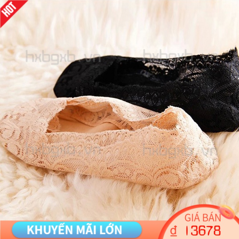 Tất lười vải ren đế silicon chống trượt tiện lợi cho nữ