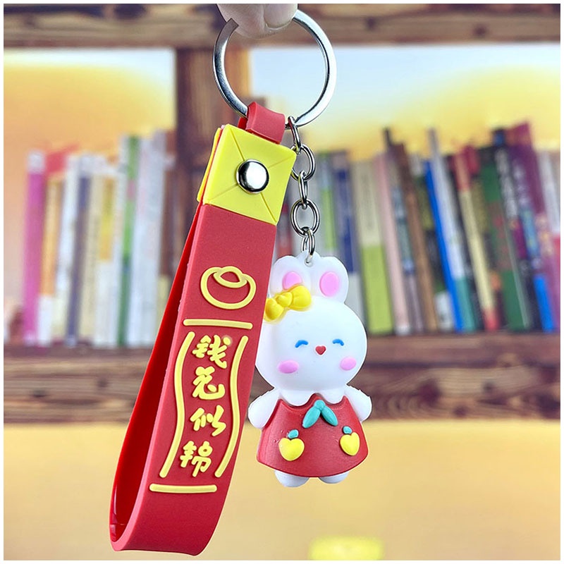 Móc Khóa Cao Su Mềm Hình Búp Bê Hoạt Hình Mới