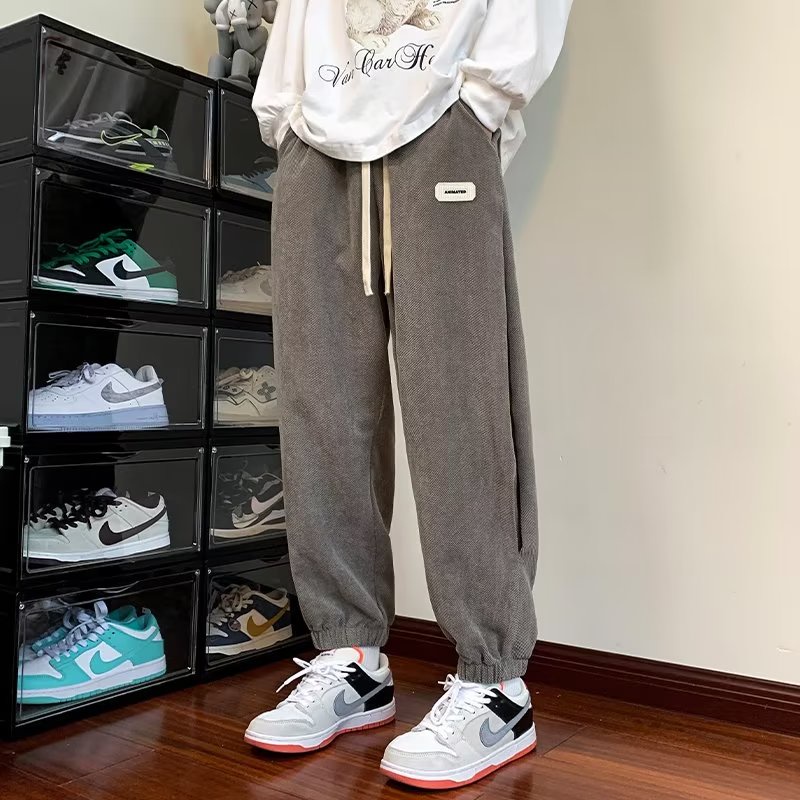 Quần Dài Thể Thao Dáng Rộng Lưng Thun Co Giãn Tốt Kiểu hip-hop Đường Phố Hàn Quốc Cá Tính Cho Nam