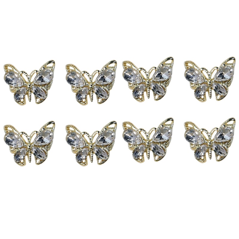 Set 8 Phụ Kiện Charm Hình Bướm 3D Trang Trí Móng Tay Nghệ Thuật