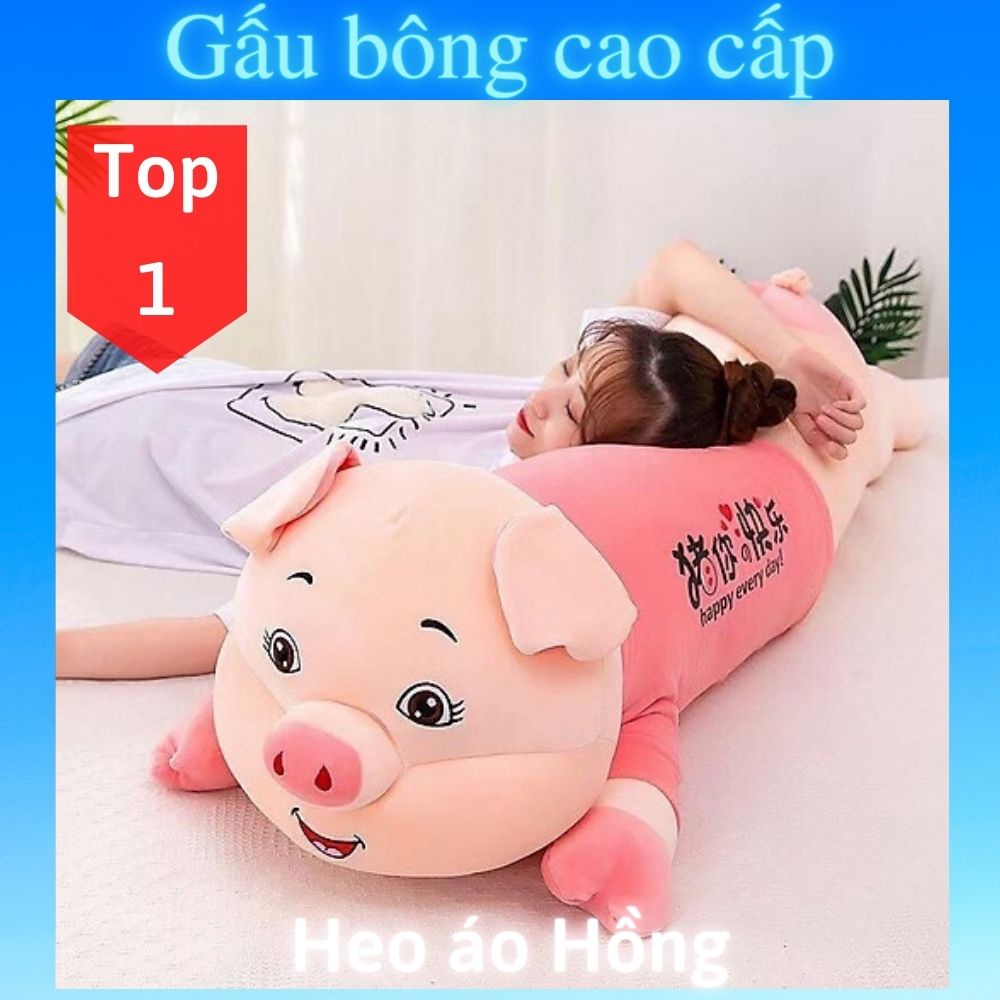 Gấu bông to Lợn Heo Yếm 🛡𝑯𝒂̀𝒏𝒈 𝑪𝒂𝒐 𝑪𝒂̂́𝒑🛡, gối ôm hình thú nhồi bông Heo Lợn siêu đáng yêu cute 1m4 / 90cm