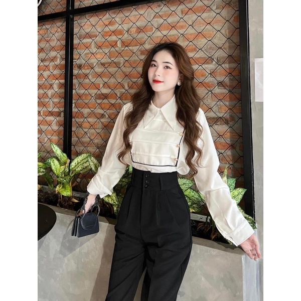 Quần Tây Nữ Lưng Cao 3 Cúc Cài Mặc Đi Học Làm Công Sở