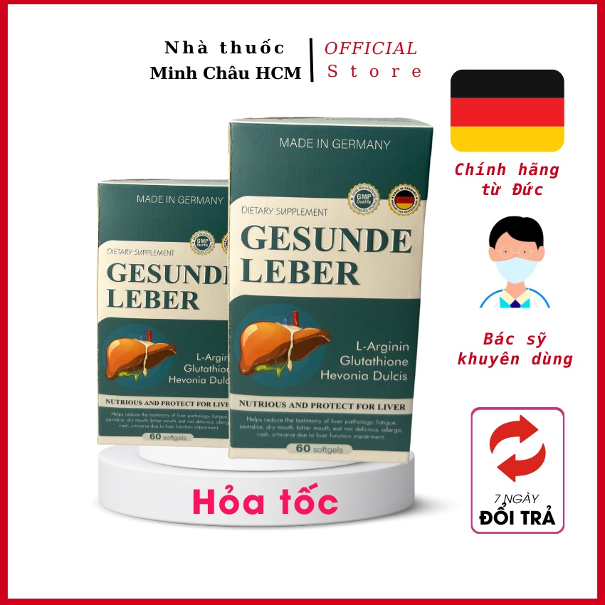 Mát gan, giải độc gan, bổ gan, viên uống mát gan hạ men gan GESUNDE LEBER nhập khẩu chính hãng Đức 60v