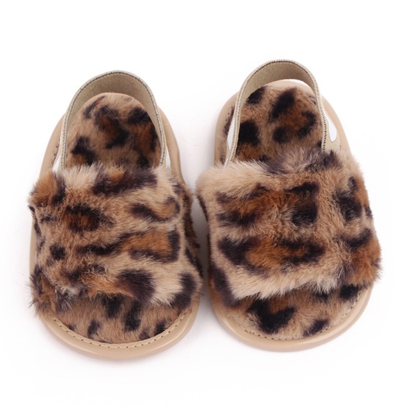 Xăng đan Đính Lông Giả Co Giãn Dành Cho Bé Gái 0-18 Tháng Tuổi