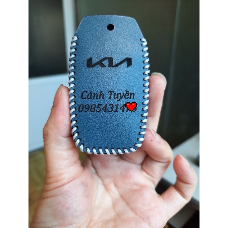 Bao da chìa khoá Ô Tô KIA Sonet , Caren 22, Seltos 22 23  Da thật  khắc tên và sđt chủ xe bảo hành 2 năm về