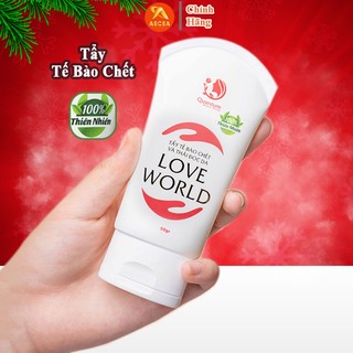 Tẩy tế bào chết da mặt love world tẩy da chết môi tẩy da chết body da mặt da dầu mụn thải độc da hoàn toàn thiên nhiên