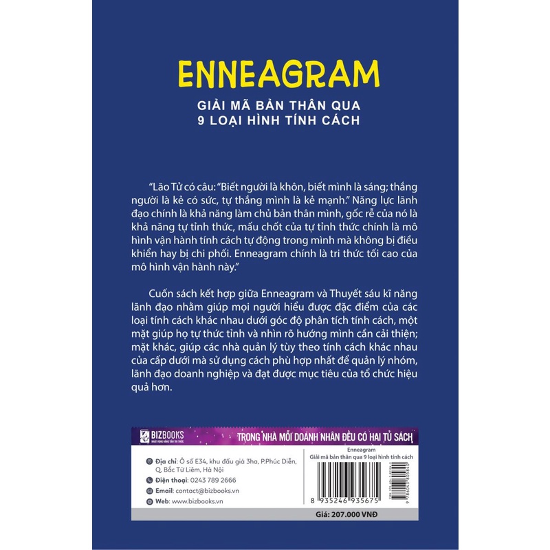 Sách Bizbooks - Enneagram: Giải mã bản thân qua 9 loại hình tính cách