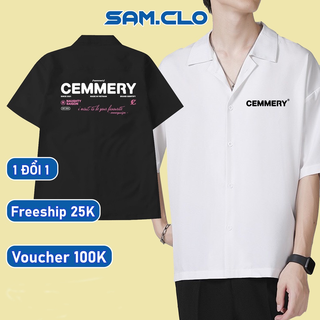 Áo SƠ MI nam nữ SAM CLO tay lỡ cổ bẻ phong cách ulzzang form freesize dáng rộng unisex KATE CEMMERY