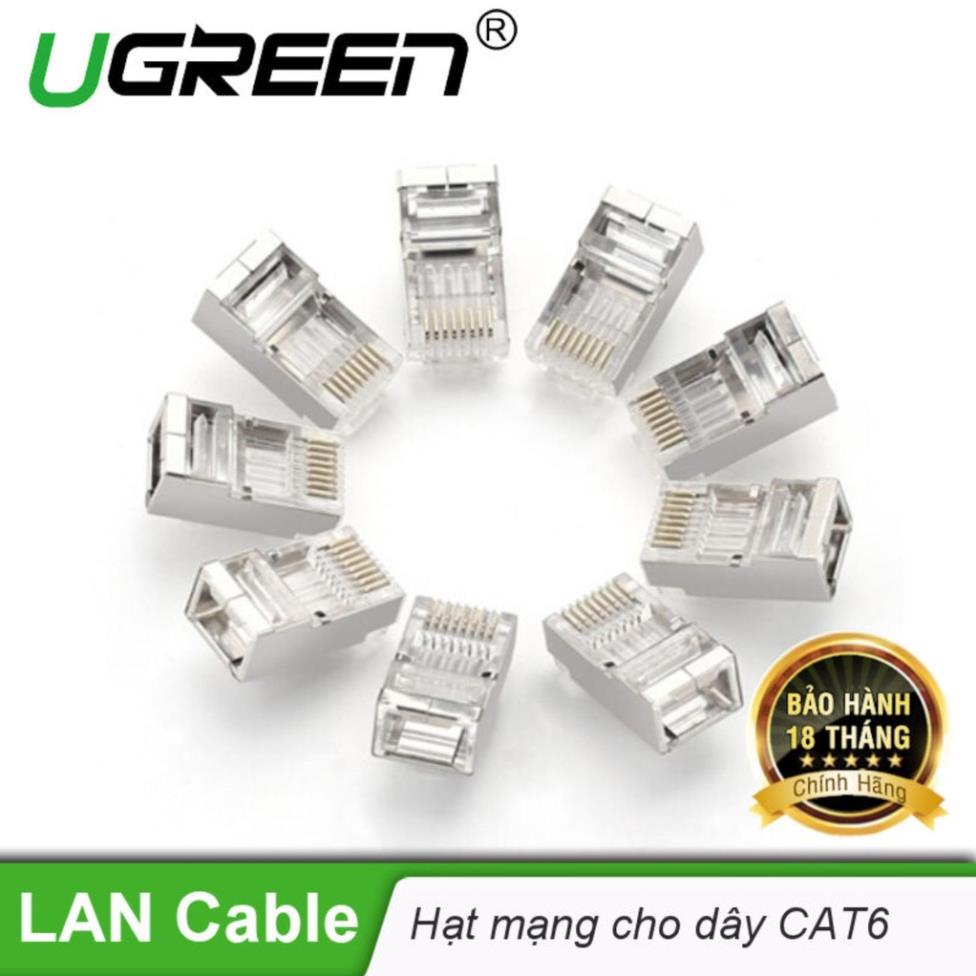 Hạt mạng RJ45 Cat6 bọc sắt (100c/ hộp) Ugreen 50248 cao cấp - Hàng chính hãng