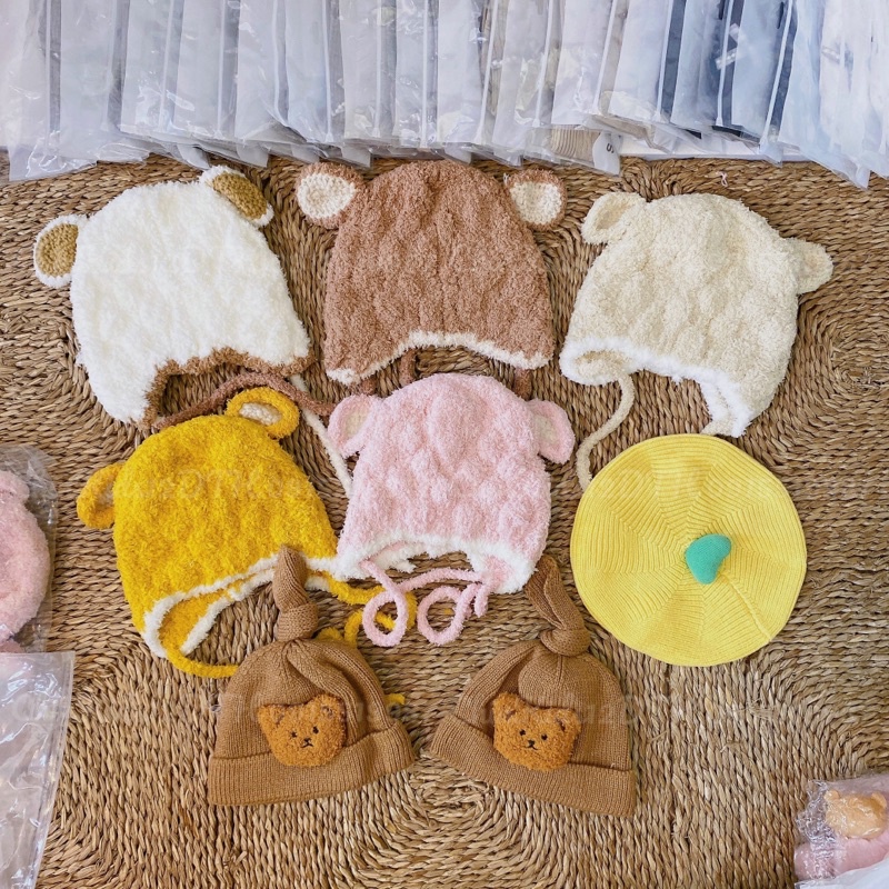 Mũ Nồi Len Đính Tim