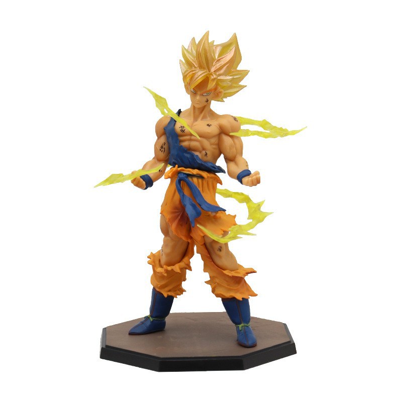 Mô hình Dragon Ball SonGoku super saiyan siêu đẹp kèm hiệu ứng effect cao 17cm - figure mô hình 7 viên ngọc rông