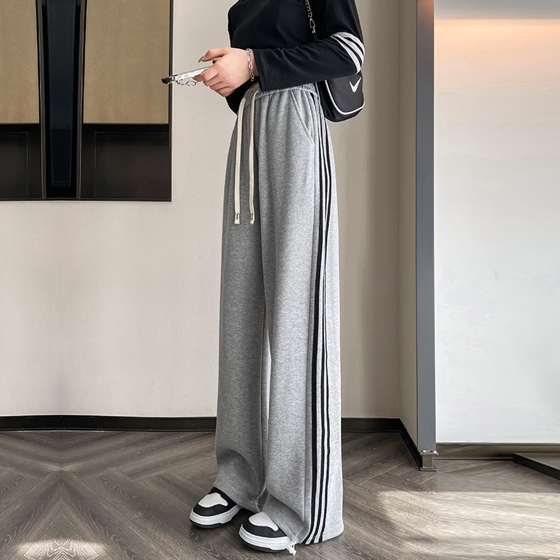 Quần dài SUXI lưng cao dáng rộng màu trơn thời trang xuân thu cho nữ