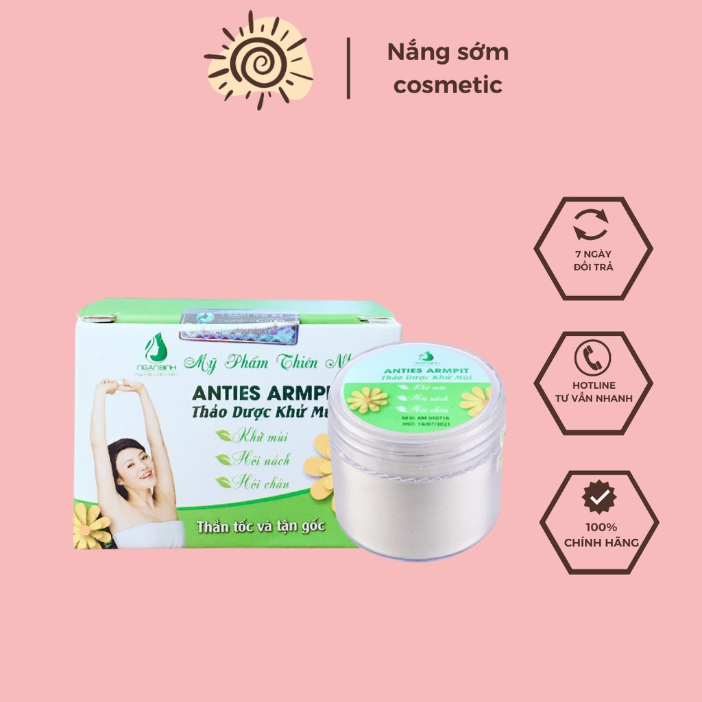 Thảo Dược Khử Mùi Hôi Nách Hôi Chân Ngân Bình, giảm mùi hôi, thâm nách, giảm tiết mồ hôi , vàng áo hàng chính hãng