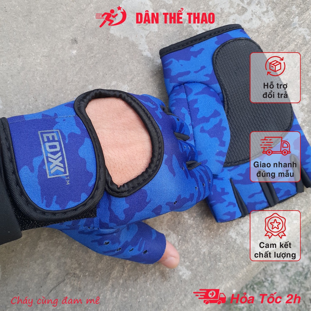 Găng tay tập gym dã chiến rằn ri thoáng khí cho nam và nữ - găng tay quân đội đặc chủng kỉ niệm áo lính thao trường