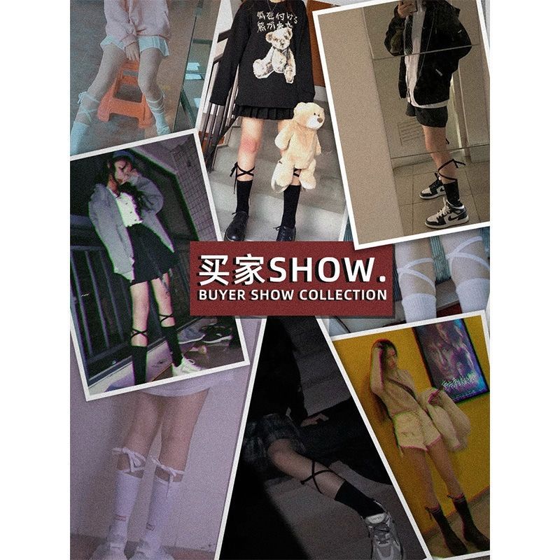 【EVEANOBQY】Quần Tất Đan Dây Chéo Thời Trang Nhật Bản Cho Nữ