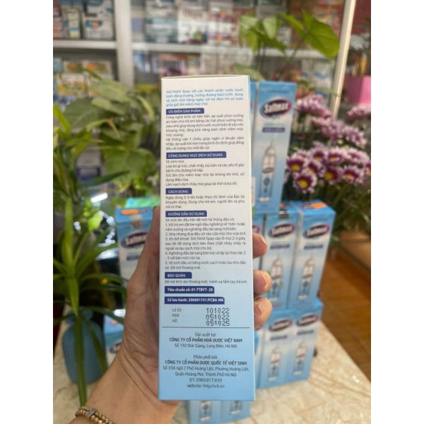 Xịt mũi Saltmax 0,9% & 2,3% vệ sinh mũi hàng ngày, an toàn voi phụ nữ có thai