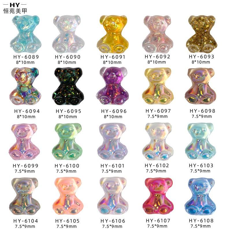 Set 20v gấu thuỷ tinh đính móng