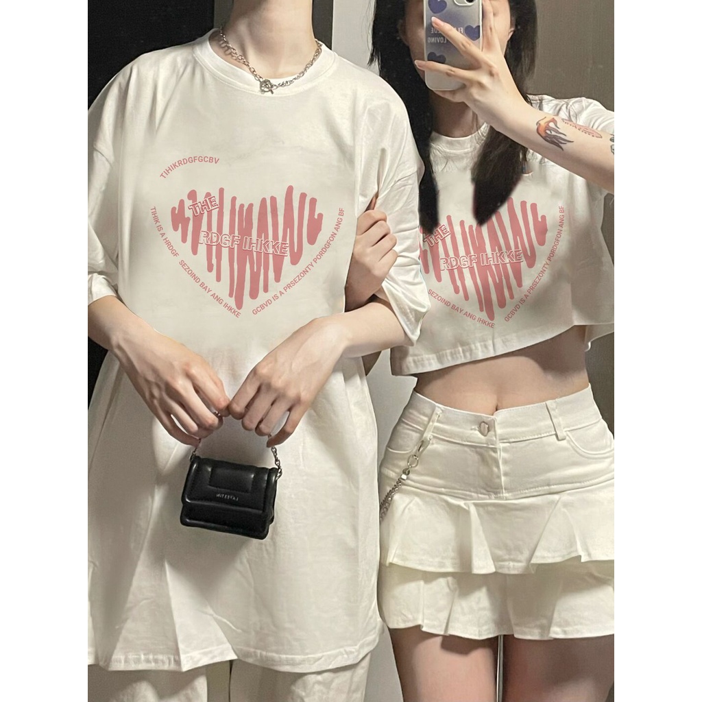 Áo thun IHKKE tay ngắn dáng rộng phong cách Hàn Quốc thời trang mùa hè dành cho cặp đôi