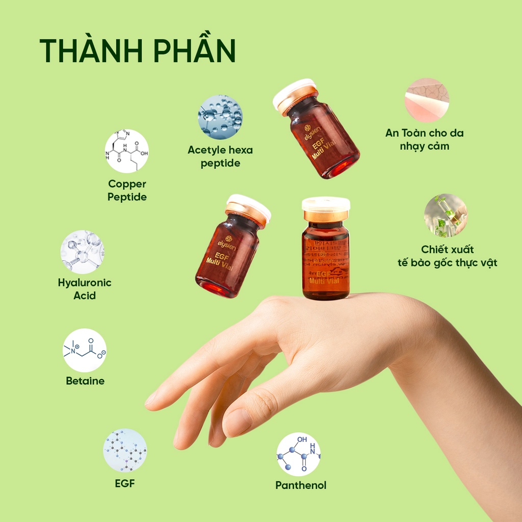 Hộp 10 lọ tinh chất tế bào gốc dưỡng da EGF Wrinkle vial cung cấp độ ẩm dưỡng trắng tái tạo làn da 80ml