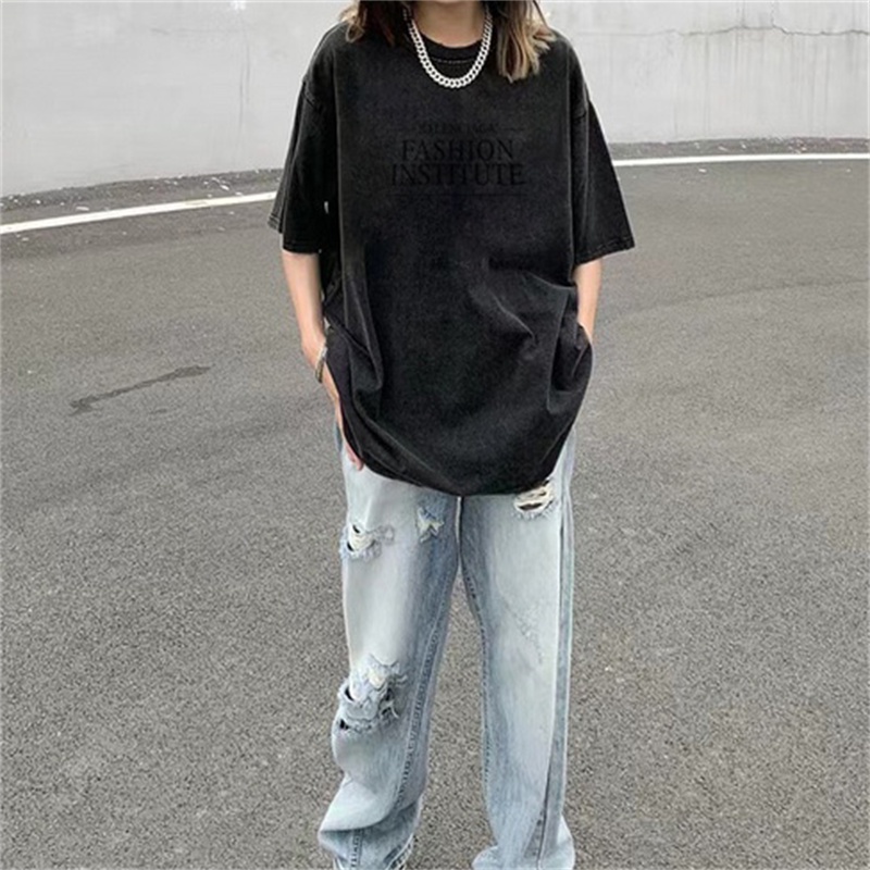 Áo Thun Ba8le88- Tay Ngắn Dáng Rộng In Chữ Thời Trang Đường Phố Chất Lượng Cao