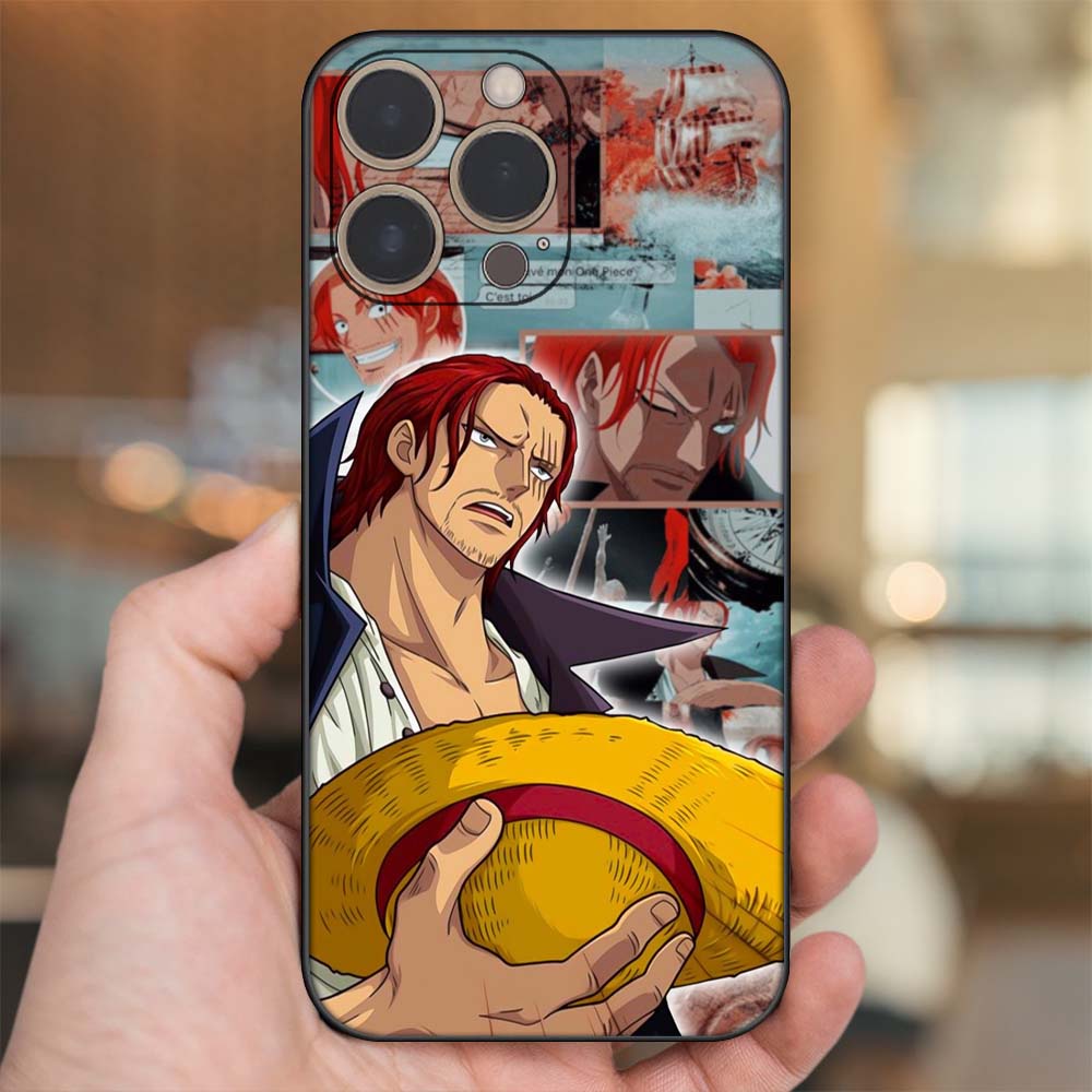Ốp lưng iPhone 13 Pro dẻo đen cạnh vuông in hình Shanks One Piece Đảo Hải Tặc