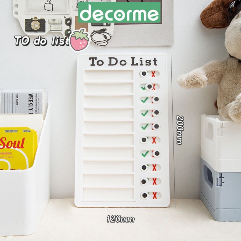 Bảng Nhựa Ghi Nhớ, ghi chú Checklist khoa học Văn Phòng Phẩm Decorme