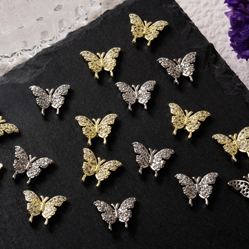 Phụ Kiện Đá Trang Trí Móng Tay Hình Bướm 3D Xinh Xắn