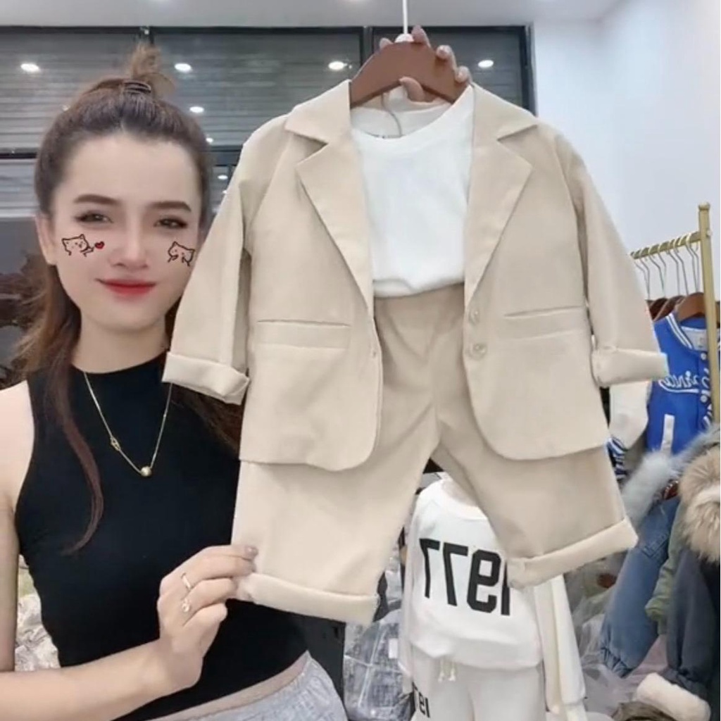 Sét Vest Hàn 3 Chi Tiết Dành Cho Bé Trai