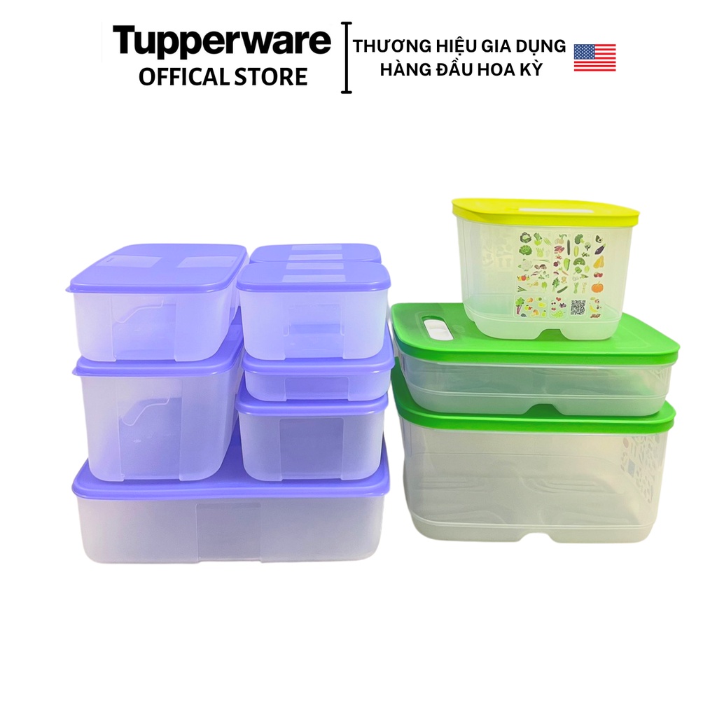 Bộ hộp trữ đông và trữ mát Tupperware Essential Ventsmart - Bảo hành trọn đời - Nhựa nguyên sinh PP số 5 an toàn