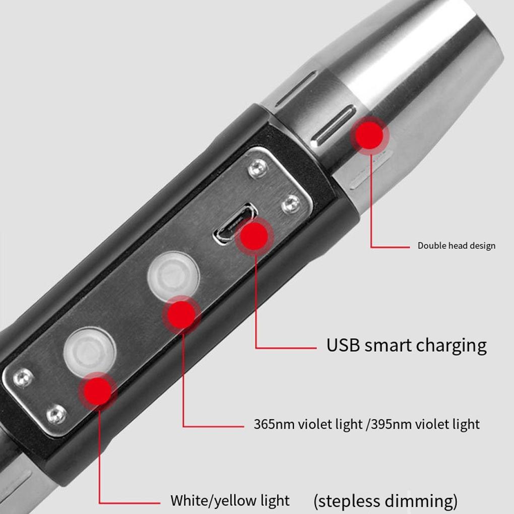 Đèn Pin Mini Hai Đầu Bằng Thép Không Gỉ Sáng Có Thể Sạc Lại Dùng Cho Trang Sức / Leo Núi