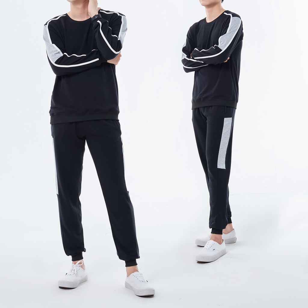 Bộ nỉ nam da cá dài tay thu đông phối viền trẻ trung năng động