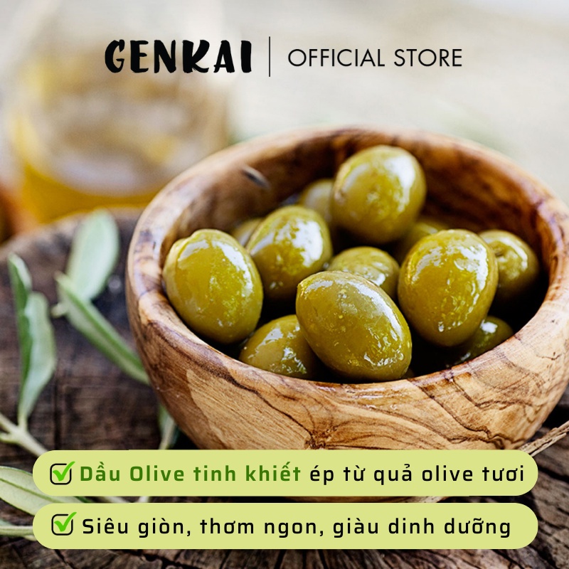 Snack Tảo Biển Siêu Giòn GENKAI Vị Olive Ý Truyền Thống 42g (3.5g x 12 gói)