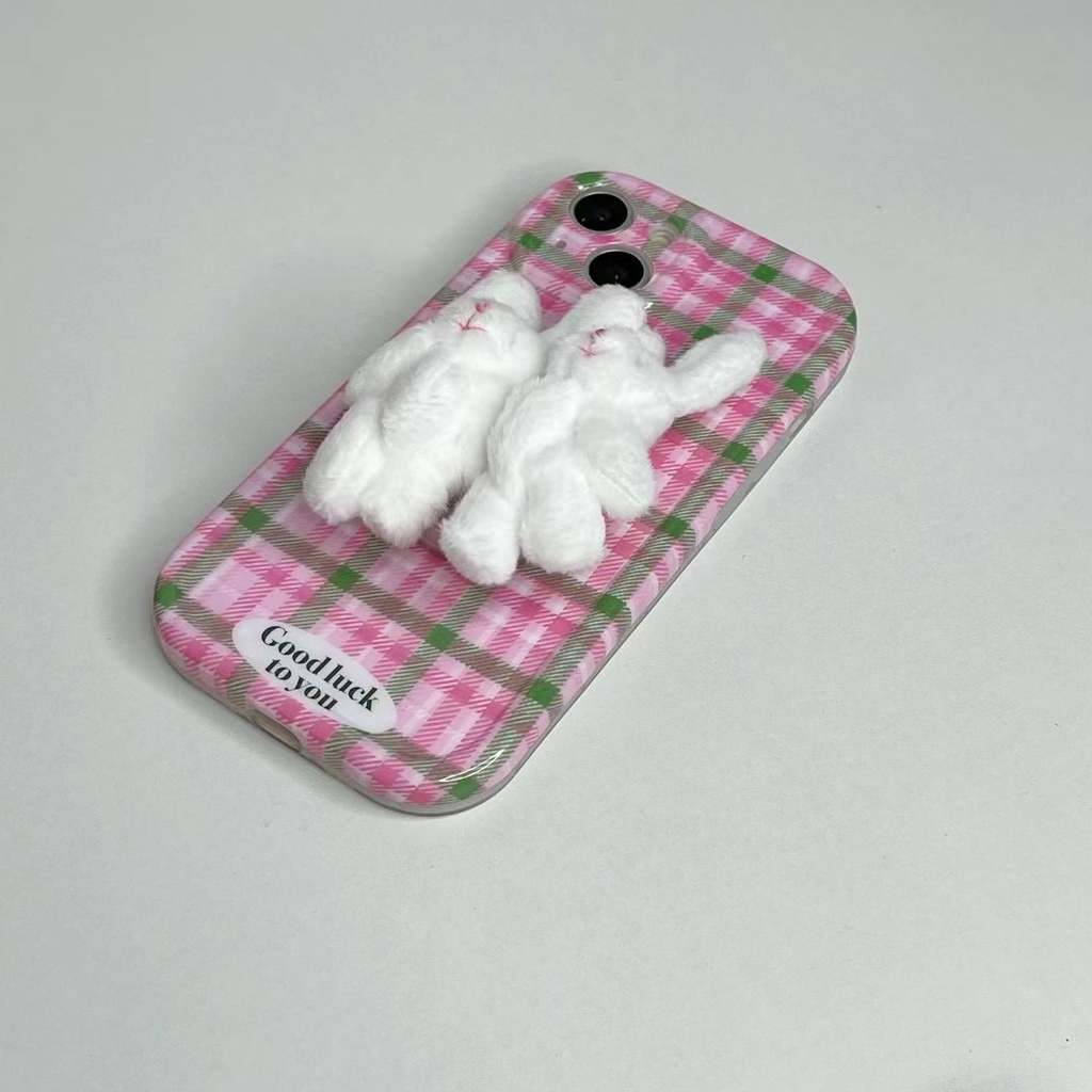 Ốp Điện Thoại Chất Lượng Cao Hình Thỏ Hồng Cho iPhone 14 13 12 11 Pro Max