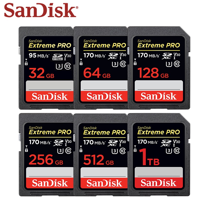 SANDISK Thẻ Nhớ Sdhs-I 32GB 64GB 128GB 256GB 512GB 1TB SD 95MB / s U3 Dành Cho Máy Ảnh