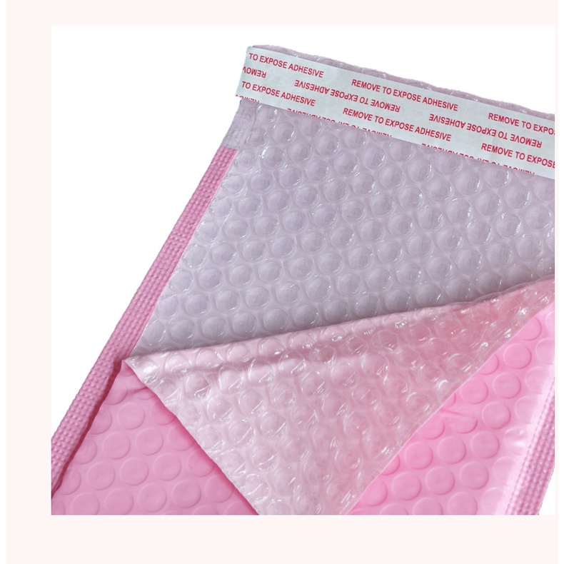 11x13cm - 50 Túi nilon Hồng Túi gói hàng chống sốc lót bóng khí niêm phong
