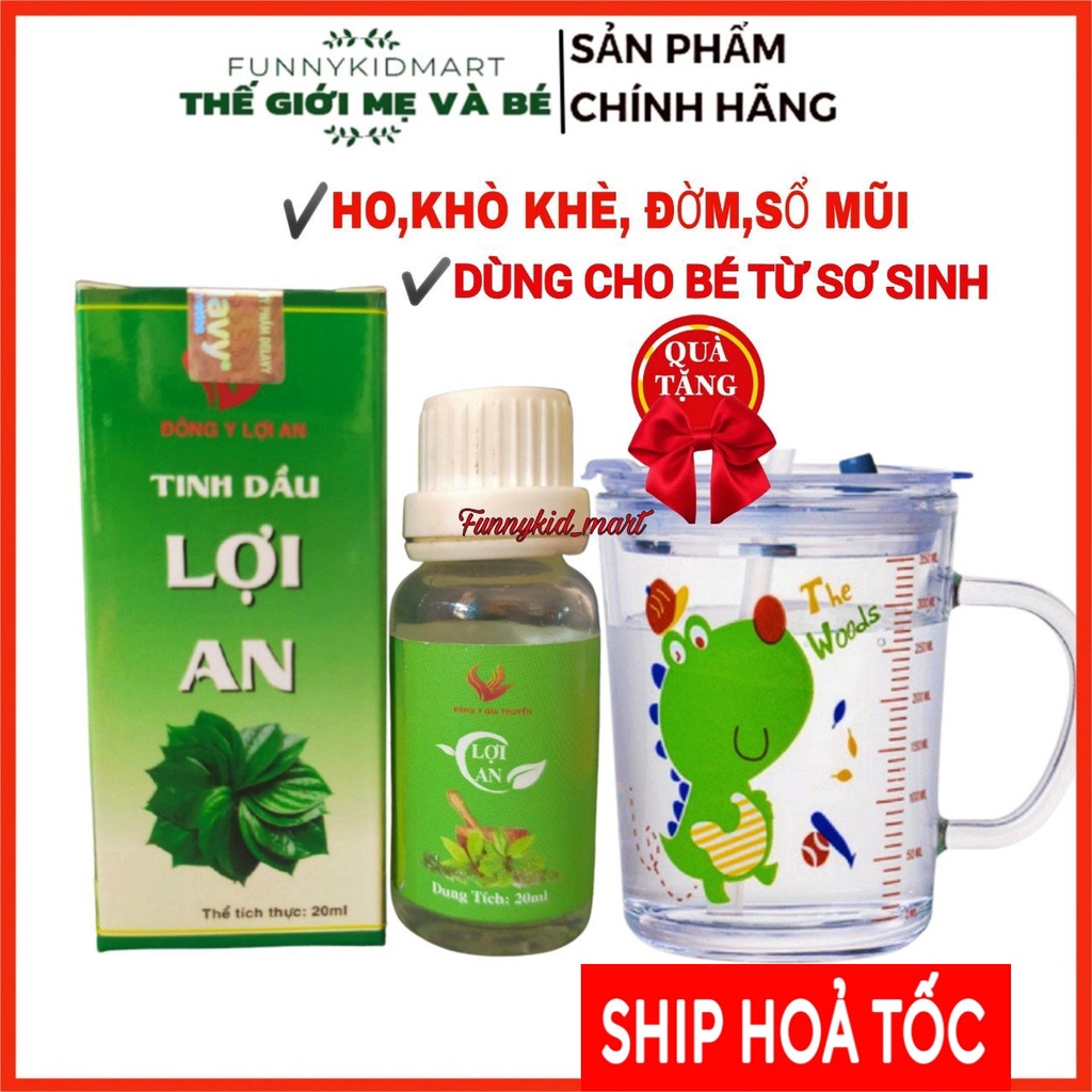 Tinh dầu Lợi an bôi ho, sổ mũi, khò khè cho bé - Chính hãng, date mới Tặng kèm quà - Tinh dầu trầu không lợi an