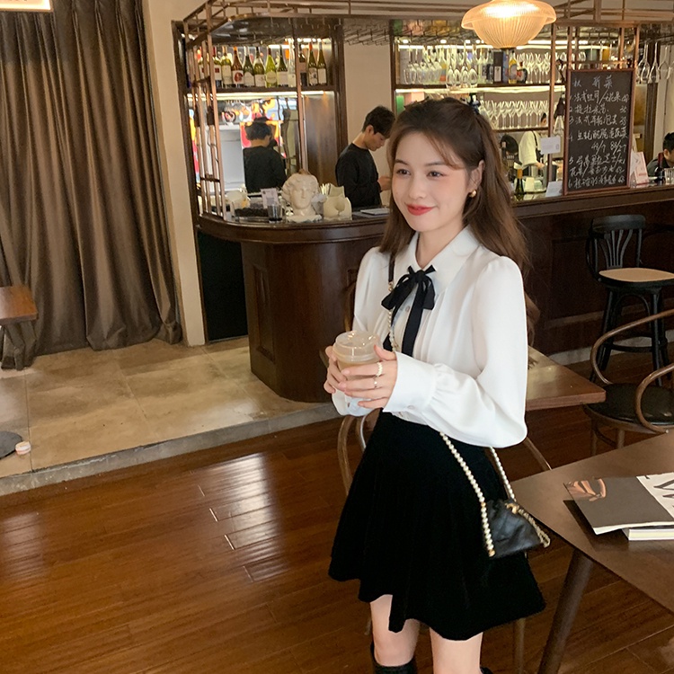 Áo sơ mi SUXI tay dài màu sắc ngọt ngào phong cách vintage thời trang xinh xắn cho nữ