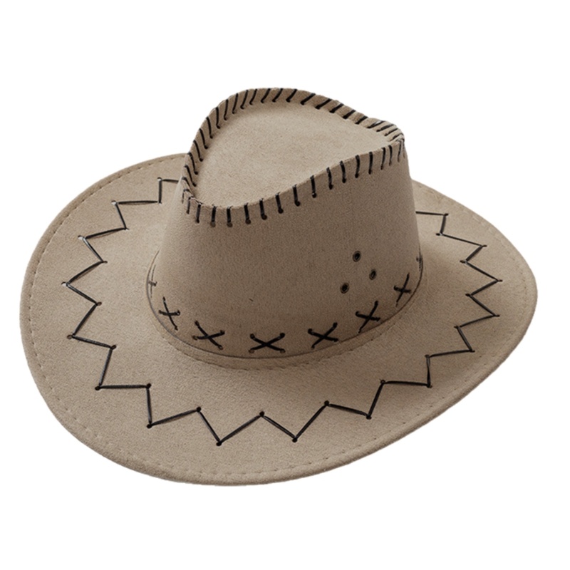 Mũ Cao Bồi Da Lộn Vành Rộng Phong Cách Cao Bồi Phương Tây Cho Mẹ Và Bé