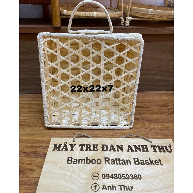 Hộp vali, hộp quà biếu tết tre size 22x22x7 ( Ảnh Thật)