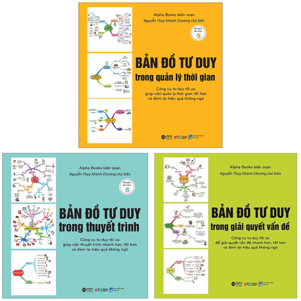 Sách Combo Bản Đồ Tư Duy Trong Quản Lý Thời Gian + Thuyết Trình + Giải Quyết Vấn Đề - Alphabooks - Bản Quyền