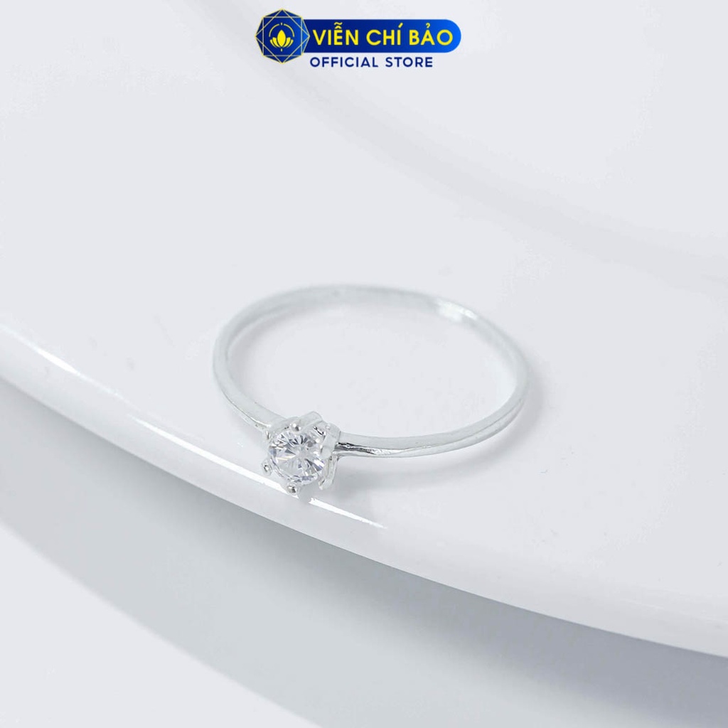 Nhẫn bạc nữ mặt đá nhỏ chất liệu bạc S925 thời trang phụ kiện trang sức nữ Viễn Chí Bảo N400539
