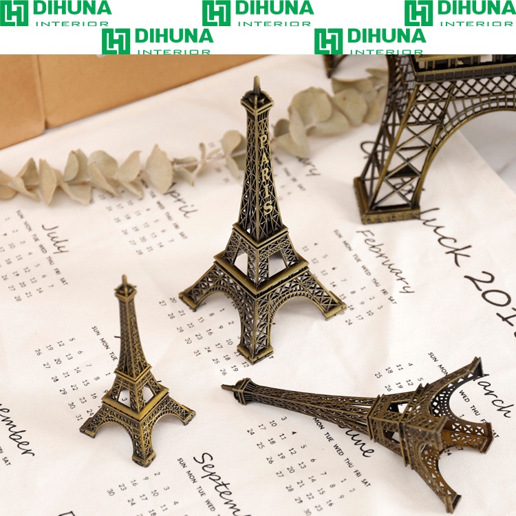 Mô hình tháp Eiffel kim loại, đồ decor trang trí để bàn, kệ tụ kệ sách, phòng khách phòng làm việc, làm quà tặng