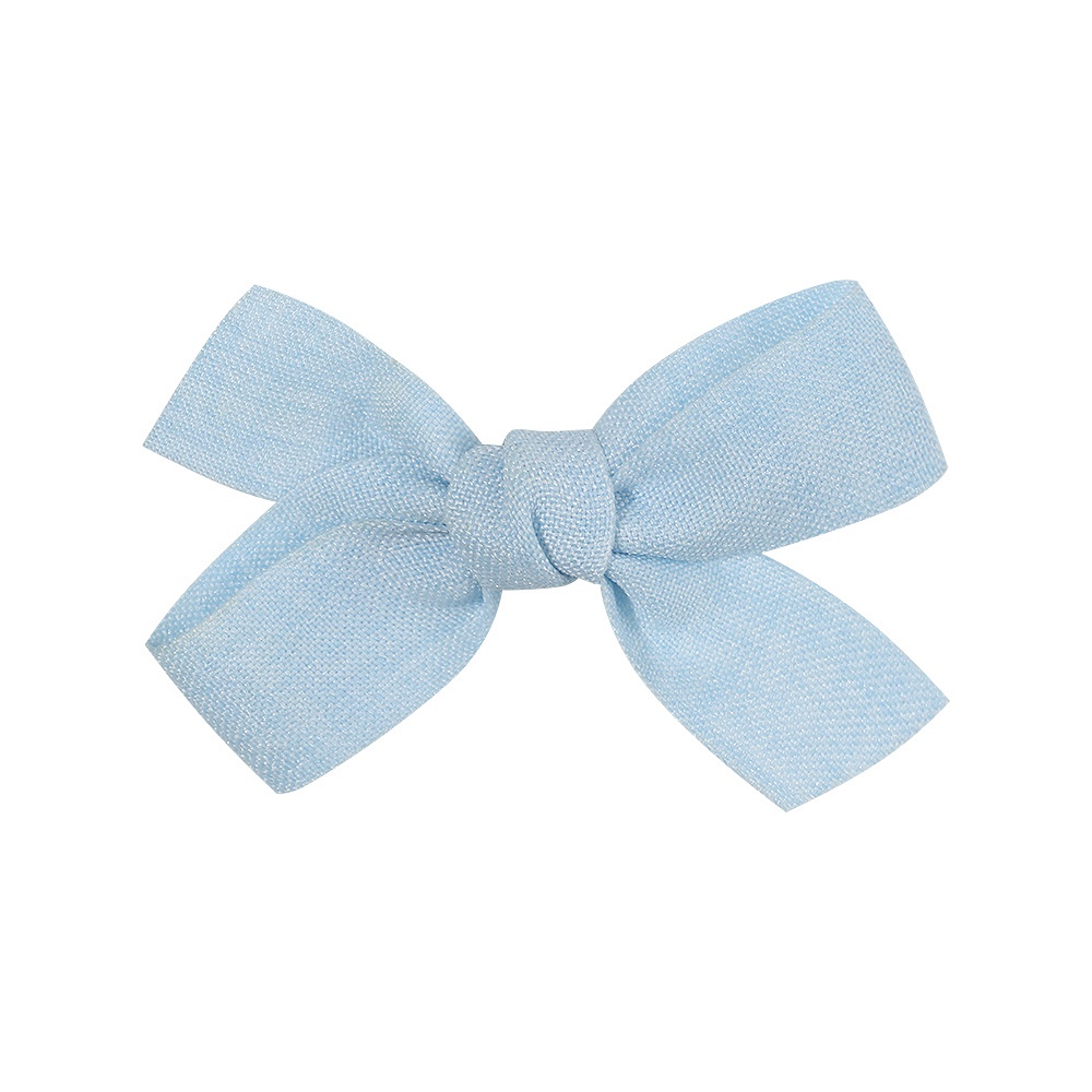 RainBow Bows 1 Kẹp Tóc Nơ Vải Cotton Màu Trơn Xinh Xắn Cho Bé Gái