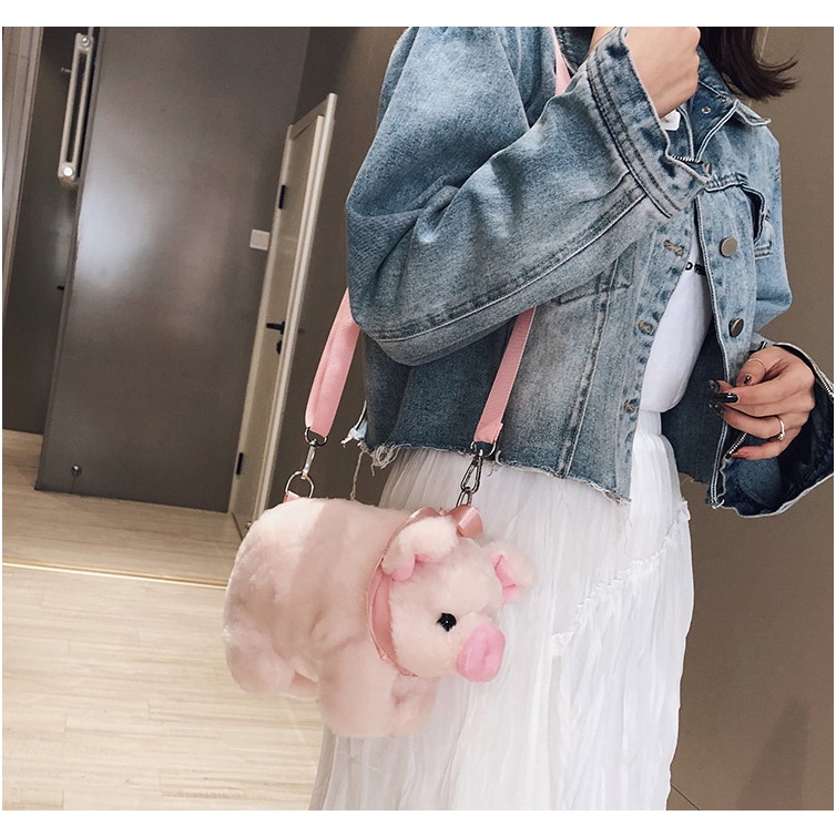 Túi xách nữ heo hồng cực đáng yêu mềm mịn lạ mắt Capucha T242