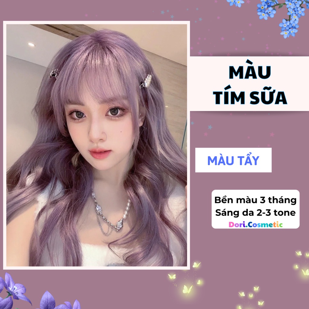 thuốc nhuộm tóc màu tím sữa. combo thuốc nhuộm tóc tại nhà