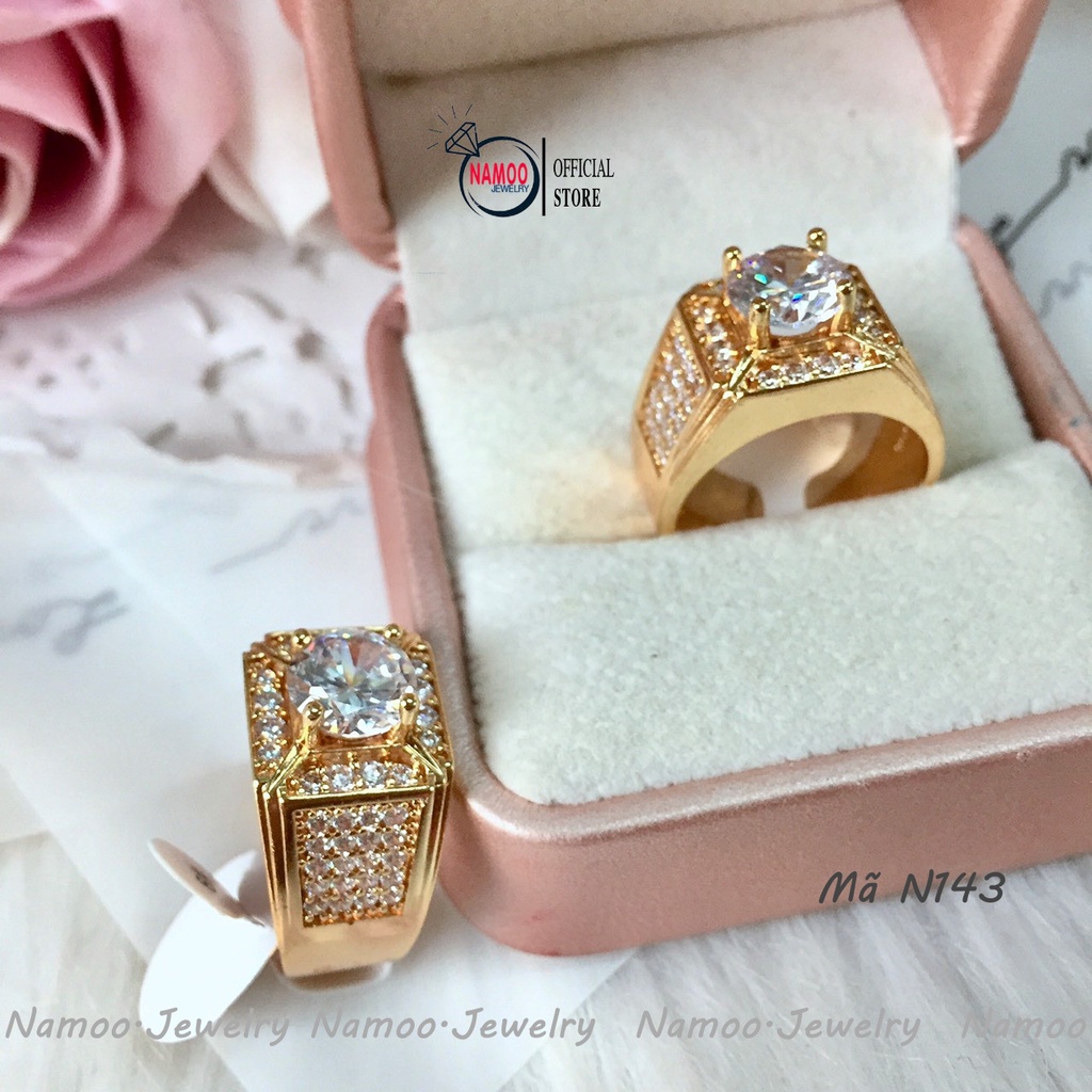 Nhẫn Nam N143 Đính Đá Với Thiết Kế Trang Trọng Lịch Thiệp Dành Cho Phái Mạnh Namoo Jerwelry