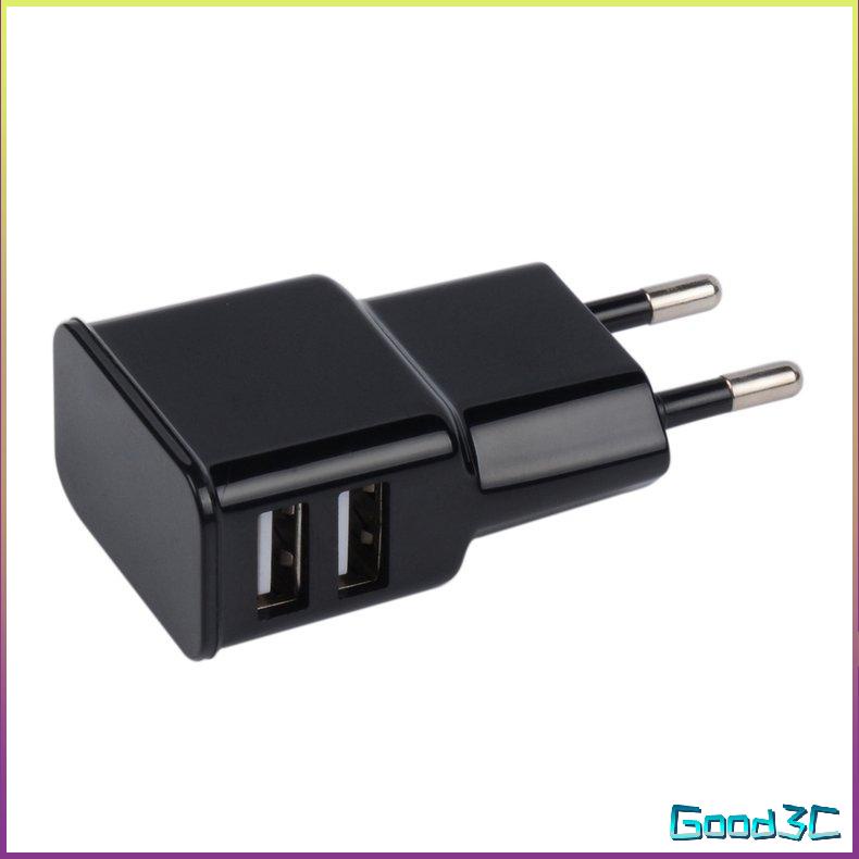 EU Plug 5V 1A 2 Bộ chuyển đổi sạc USB Điện thoại di động nhanh điều hợp nguồn [G/3]