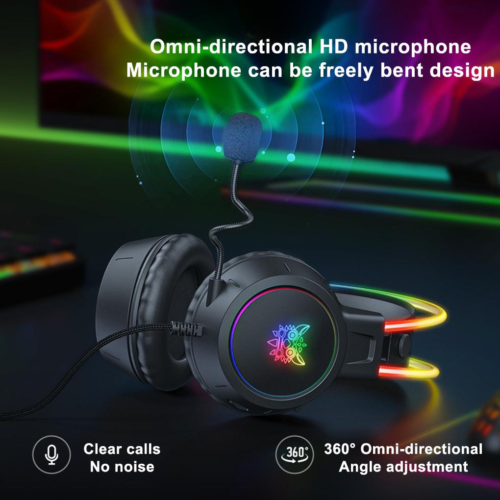 Tai Nghe Onikuma USB Có Thể Điều Chỉnh Âm Thanh Nổi Kèm Micro Dành Cho Chơi Game Laptop